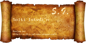Solti István névjegykártya